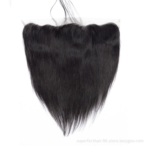 Wholesale illusion Lace Frontal Vendor 13x4 Silky Straight Indian Human Remy Hair Lace Frontal Closure With Baby Hair